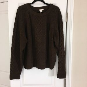 Brown cabled pullover